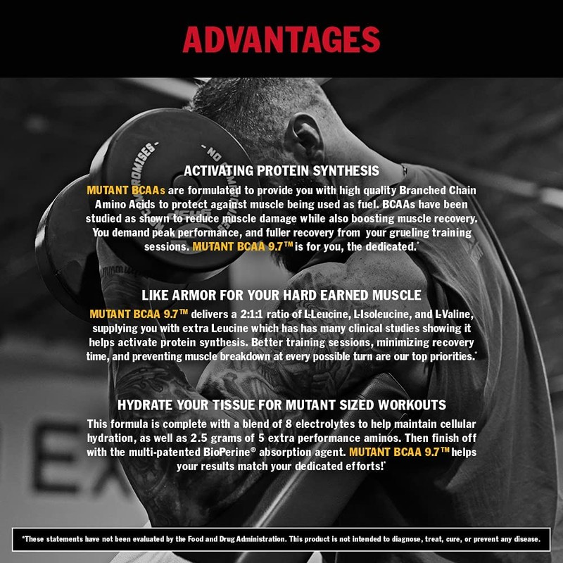 Mutant BCAA 9.7 Dietary Supplement BCAA Powder with Micronised Amino