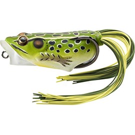 LiveTarget FHP55T500 Frog Body Hollow Body Popper Bait, Freshwater, 2" Length, 3/8 oz Weight, Green/Yellow, Per 1