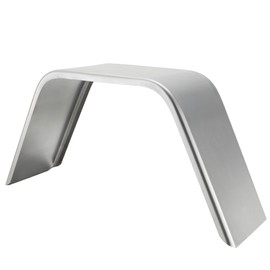 RecPro Trailer Steel Fender | 16 Gauge | Round and Flat Top | Diamond and Smooth Design | Made in USA (Smooth, 10" x 34" x 17")