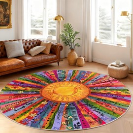 Likiyol Sun Entryway Rug 2x3 Small Rug, Door Mat Indoor Entrance Soft Faux Cashmere Non Slip Rugs for Entryway, Washable Inspirational Throw Rugs Carpet for Entry, Kitchen, Bathroom, Low-Pile