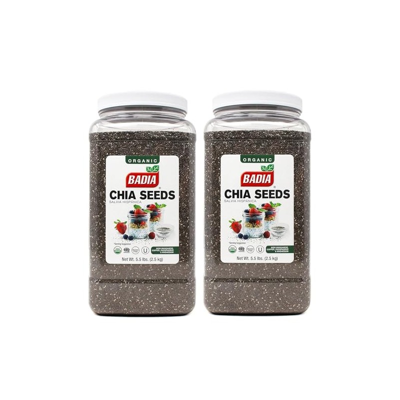 Badia Organic Chia Seeds, 5.5 Pounds (Pack of 2) –