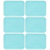 Pyrex 7210-PC Sun Bleached Turquoise Plastic Rectangle Replacement Storage Lids