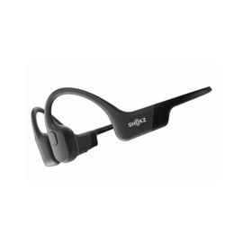 SHOKZ OpenRun Bone Conduction Open-Ear Bluetooth Sport Headphones, Running Workout Bundle with Waterproof Carrying Case & Sweat Headband, IP67 Sweat Resistant, 8H Playtime, Mic, Black