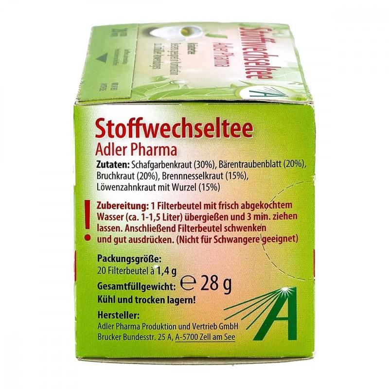 ADLER Stoffwechseltee Filterbeutel 20 St