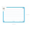 Flash Cards, Ruled with Turquoise Frame, A6, Pack of 80