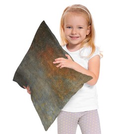 Beabes Rust Background Warm Throw Pillow Cover Vintage Grunge Worn Iron Background with Detail Texture Pattern Soft Square Cushion Case for Men Women Boys Girls Home Decor Cotton Linen 20x20 Inch