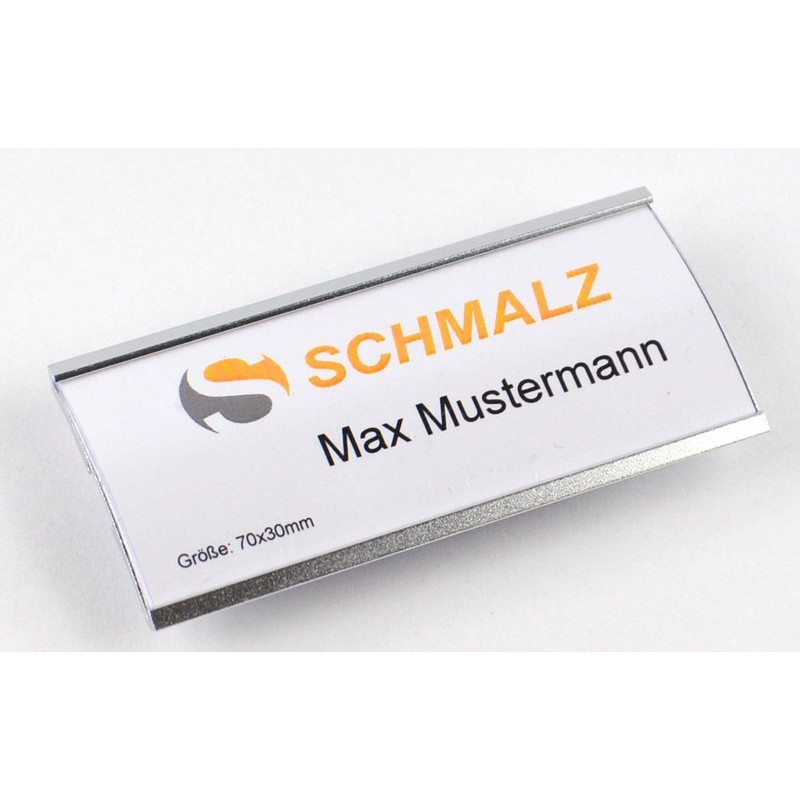10 Piece Name Badges Complete Set, Silver Metal, with Extra