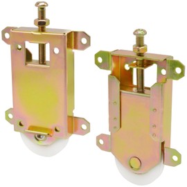 Sliding Mirror Closet Door Rollers Replacement Hardware Fits Contractors Part #W8020C Wardrobe Doors Wheels, 2-1/2" Vertical H.C., 1-1/2" Nylon Concaved Ball Bearing Wheel, 2 Pack