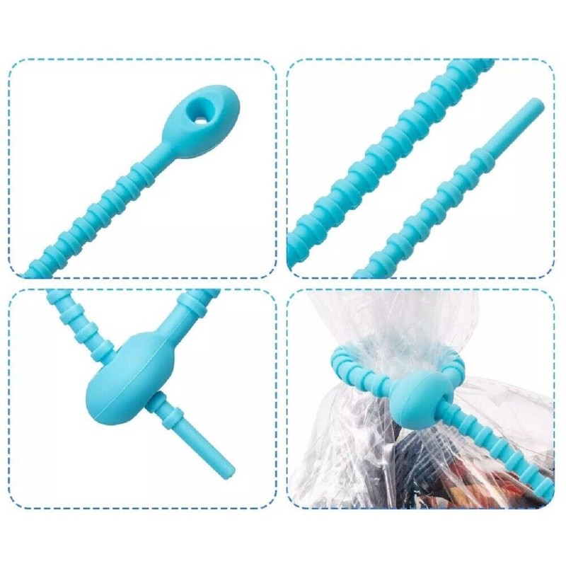 TIKA 24-Piece Reusable Silicone Cable Ties Set - Rubber Twist