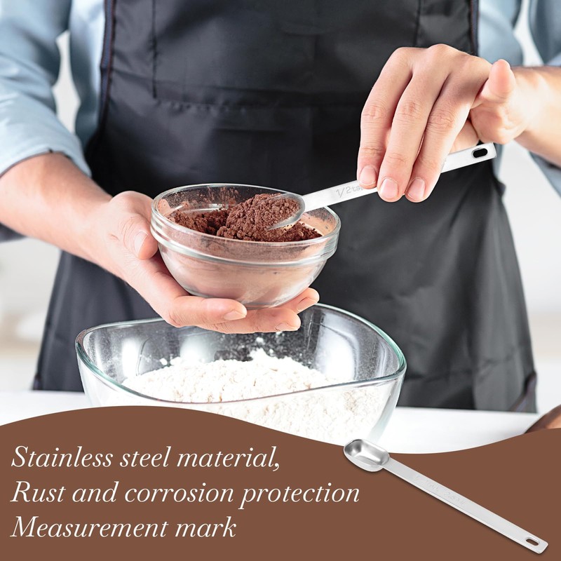 2PCS 1/2 Teaspoon Stainless Steel Single Measuring Spoon 2.5 ml