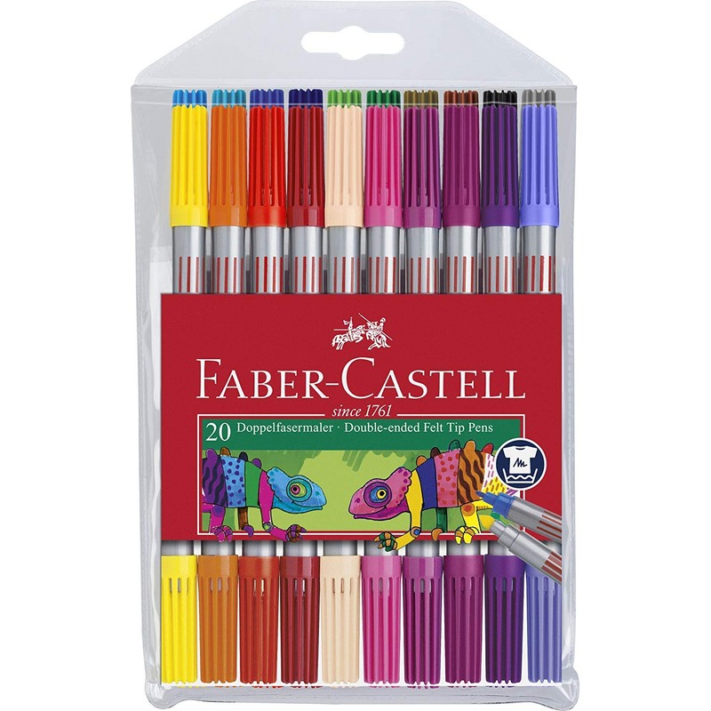 Faber-Castell 151119 Double Fibre Pens, Pack of 20 x 1