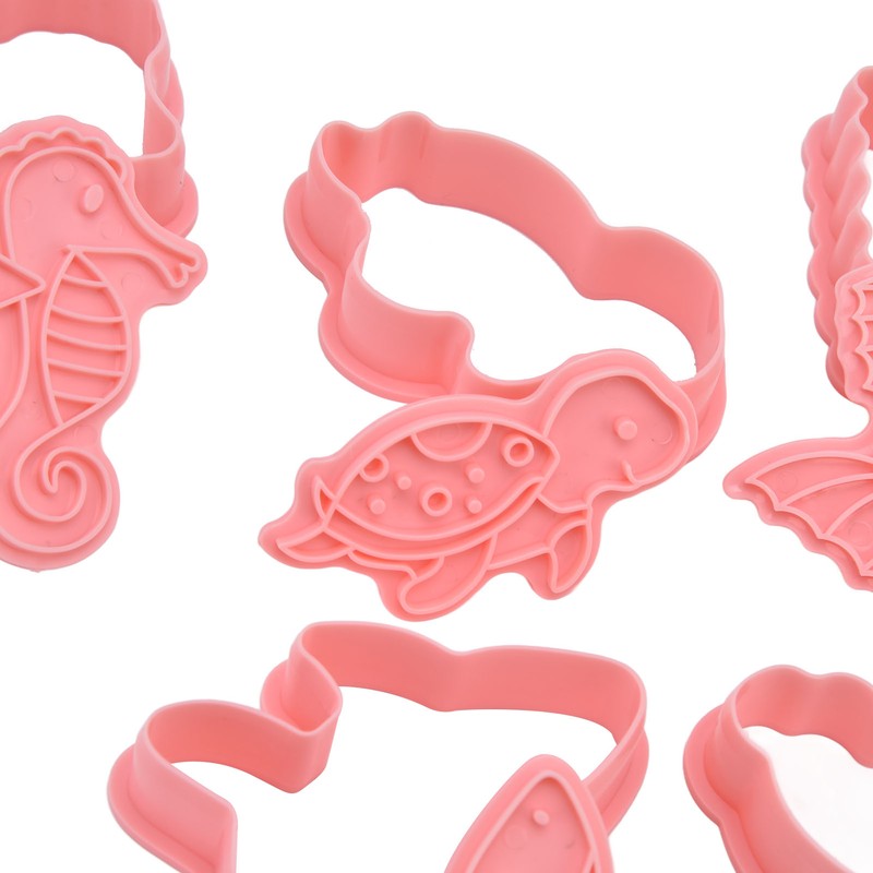 Plastic Cookie Cutters Sea Animal Pattern 3D Cartoon Baking Pressable