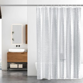 Aeici Shower Curtains 240 cm, Plastic Shower Curtain Bathroom Bathtub Semi Transparent