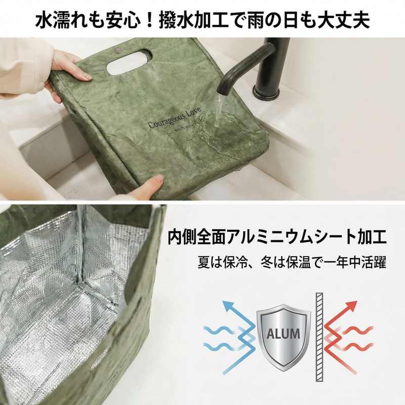 Queen-b Insulated Lunch Bag, Lightweight, Aluminum Sheet, Waterproof, Large Capacity,