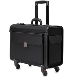 Alpine Swiss Wheeled Briefcase | Rolling Briefcase Locking Telescopic Handle 4 Replaceable Wheels | Pilot Lawyer Litigator Attache Case | 17” Laptop Compartment | Dual Combo Locks | Organizer Pockets