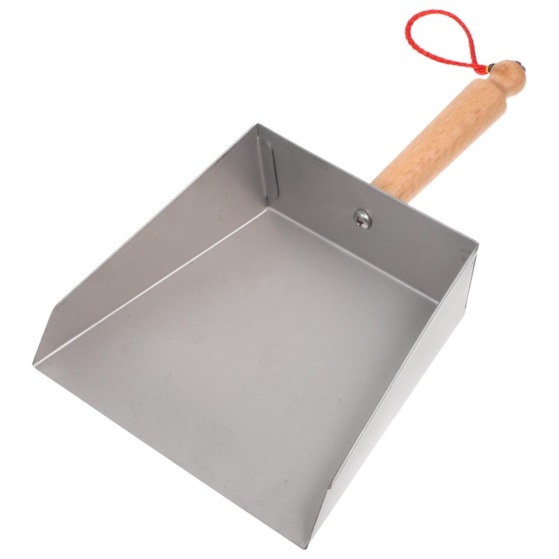 Tofficu Stainless Steel Dustpan with Wood Handle - Metal Dust