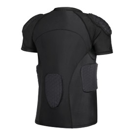 TUOYR Padded Compression Shirt Chest Protector Undershirt for Football Soccer Paintball Shirt Black