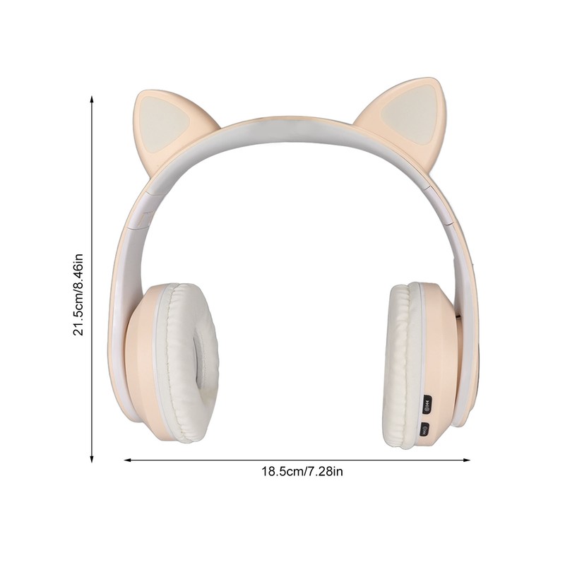 Glowing Cat Ears Bluetooth Headphone Bass Foldable Wireless Headwear Breathing