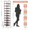 LANTEFUL Tall Shoe Rack 10-Tier Narrow Shoe Shelf Storage for