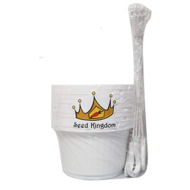 10 New ~ 10 Inch Hanging Basket Plastic Nursery Pots ~ White ~ Pots are 9 Inch Round at The Top and 6.2 Inch Deep and Includes Internal Dish.