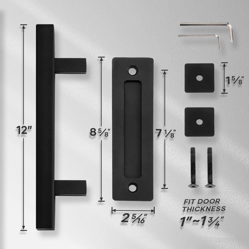 EaseLife 2 Pack 12" Sliding Barn Door Handles and Pulls
