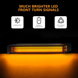 NEIFILES LED Side Mirror Turn Signal Lights Compatible with Ford F150 2004-2014, Reflector Lamps Raptor 2010-2014, Expedition 1997-2007 Smoked Lens Amber Light