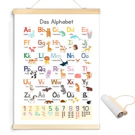 afhgdjr Abc Poster for Children, 30 x 40 cm, Alphabet Poster, Learning Letters, First Day of School, Decorative School Letterboard for Children's Room, Nursery, Preschool, Primary School