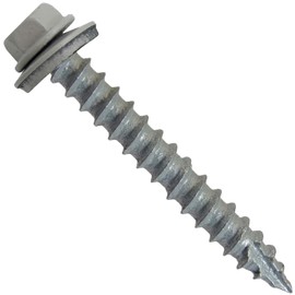 #14 Metal Roofing Screws: (250) Screws x 2" ABC Gray Hex Head Sheet Metal Roof Screw. Self Starting/Tapping Metal to woodsheet Metal siding Screws with EPDM Washer. for Corrugated Roofing