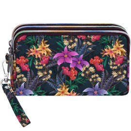 BIAOTIE Large Capacity Wristlet Wallet - Women Printed Nylon Waterproof Handbag Clutch Purse (SKU-HA-14)