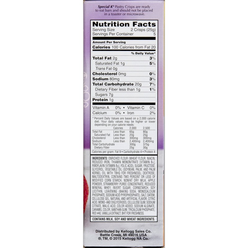 Kellogg's, Special K, Pastry Crisps, Strawberry, 4.4oz Box (Pack of