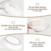 sourcing map Soap Container, 2Pcs 15.5x11cm Plastic Soap Dish with