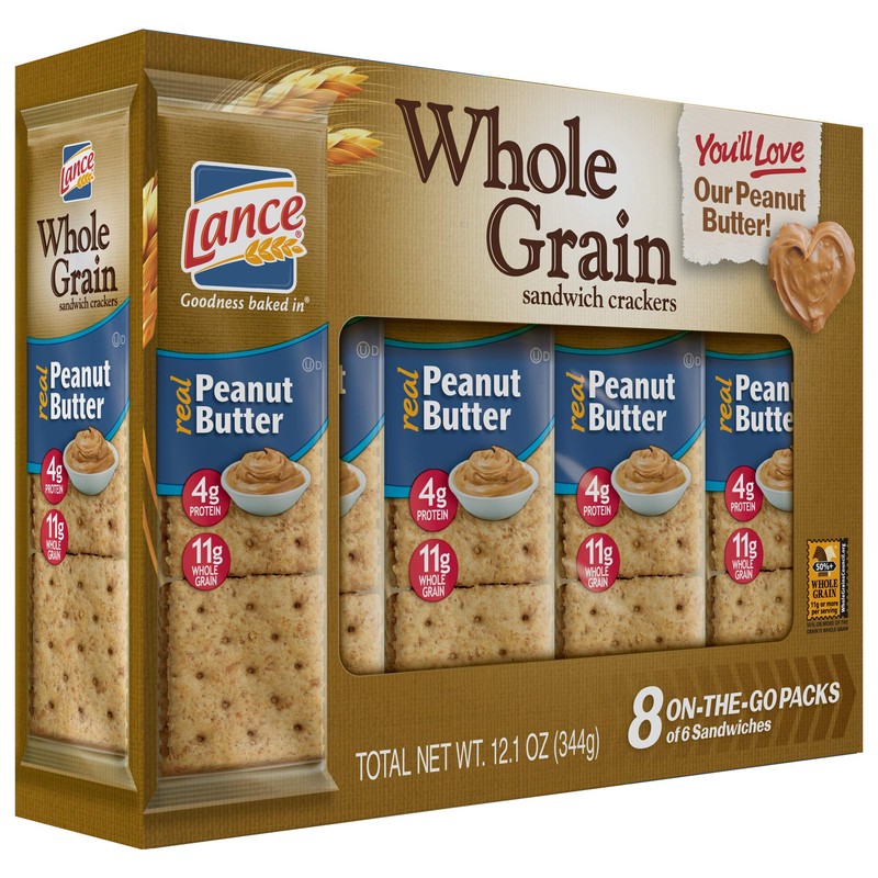 Lance Whole Grain Peanut Butter Crackers - 3 Boxes of