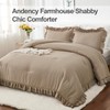 Andency Taupe Queen Comforter Set(90x90Inch), 3 Pieces(1 Ruffle Comforter and