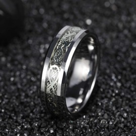 Frank S.Burton 6mm Celtic Dragon Wedding Band Men Women Tungsten Ring Comfort Fit Size 9.5