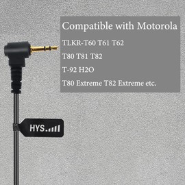 HYS 1 Pin Earpiece Compatible with Motorola TLKR-T60 T61 T62 T80 T81 T82 T-92 H2O T80 Extreme T82 Extreme, Headset PTT with Microphone (2)