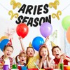 Aries Season Birthday Banner, Aries Season Birthday Party Black Gold