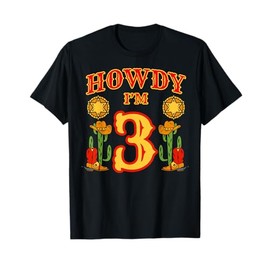 Cowboy 3rd Birthday Party Howdy Rodeo Hat Horse Lover Ranch T-Shirt
