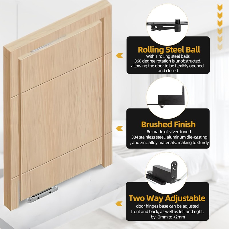Black Self Closing Pivot Hinge Heavy Duty Hidden Hinges for