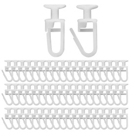 Curtain Hooks for Rails 11 mm with Safety Clasp, Plastic Folding Gliders, Curtain Rollers for Rails, Curtain Gliders for Rails, Curtain Rollers Accessories, Pack of 200