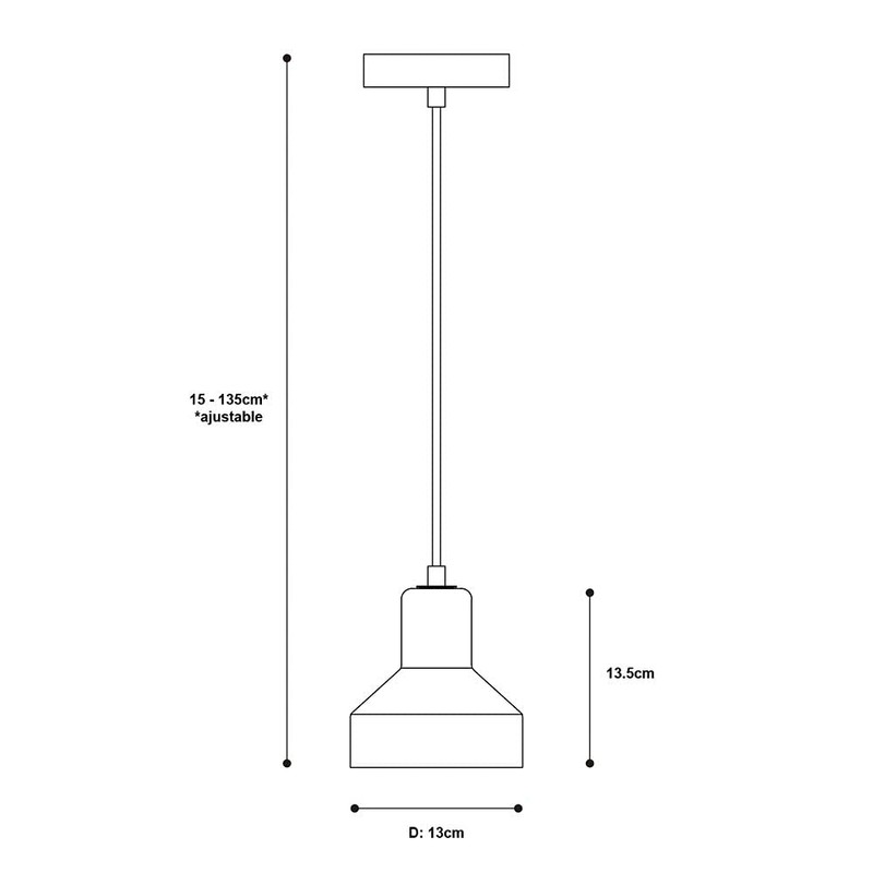 Lámpara Colgante Vintage Negro E27 40w 1 Luz