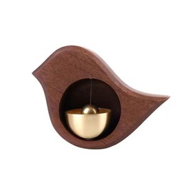 Shopkeepers Bell for Door Opening, Wood Doorbell Magnetic Wind Chime for Refrigerator Room Garden, Cute Decorative Doorbell for Home/Store/Restaurant Door, Creative Gift (Walnut)