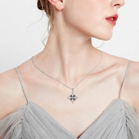 VONALA Witches Knot Necklace 925 Sterling Silver Witches Celtic Knot Pendant Good Luck Necklace Celtic Jewellery Gifts for Women Girls