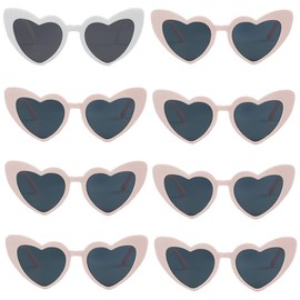 Nenluny 8 Pairs Bachelorette Party Sunglasses Heart Shaped Sunglasses Hen Party Glasses Decorations Bridesmaid Proposal Gifts for Women Girls Accessory (Pink)
