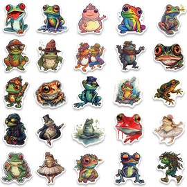 Psychedelic Frog Stickers,50PCS Frog Graffiti Vinyl Waterproof Decals for Water Bottles Computer Bicycle Skateboard Luggage Phone Pad Laptop Kids Teens Stickers Pack