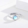 CUOKA MIRACLE Moonstone Ring 925 Sterling Silver Synthetic Rainbow Moonstone