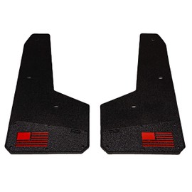 REK GEN 'Merica Mud Flaps Compatible w/Ford Raptor 2017+ (Front, Red Flag)