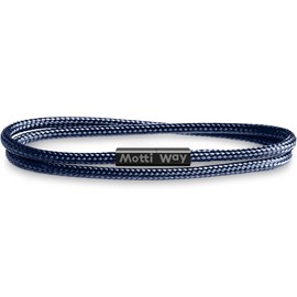Motti Way Nautical Durable Blue Rope Cord Cuff Unisex Waterproof Male Bracelets with Magnetic Clasp, Cord Bracelet For Men, M-L Size