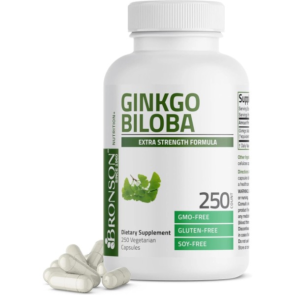 Bronson Ginkgo Biloba Extra Strength Supports Brain 250 Count (Pack