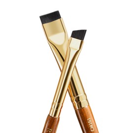 ROWNYEON CM161 Eyeliner Brush, 2 in 1, Diagonal Shape, Arc Shape, Teardrop Bag Liner, Red Desert Series, Eye Makeup Brush, Easy to Use, Professional Use, Skin-friendly, High-grade Fiber Hair, Easy to