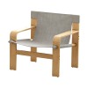 Detachable Washable Modern Oak Lounge Armchair with Wide Armrests Linen